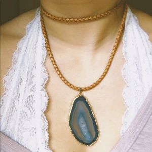 druzy pendant choker